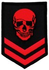Lot 2 Red Skull Patch Military Skeleton Morale Death Rank Embroidered Iron-on