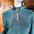 Vtg 80s Disco Glam Slinky Emerald Green Evening Cocktail Party Belt Jumpsuit S m