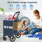 Folding Shopping Cart With Waterproof Bag  Grocery Cart With Encrypted Mesh B   