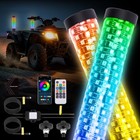 2pcs 1ft Spiral Led Fat Whip Light Antenna Rgb Chasing For Can-am X3 Rzr Utv Atv