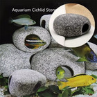 1 2 4pcs Cichlid Stone Cave Aquarium Fish Tank Pond Ornament Decoration Shrimp B