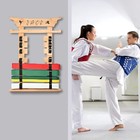 Wall Karate Belt Display Rack With Medal Hanger And Stickers Martial Arts Holder