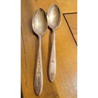 Lot 2 Vintage Spoons Grosvenor Community Plate Silver Plated Etched Design