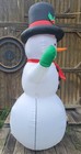 7 Ft Holly Hat Snowman Led Lighted Gemmy Airblown Inflatable