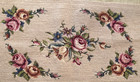Vintage Victorian Floral Roses Tan Needlepoint Completed Petit Point Grannycore