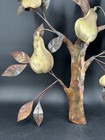 Vintage Copper Brass Metal Pear Tree Wall Art Sculpture Mid Century Modern Mcm