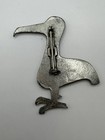Silver Tone Bird Brooch Pin Abstract Seagull Figural Pewter Costume Jewelry