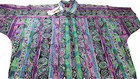 90s Lavender Purple Button Shirt Rayon Batwing Tribal Pattern Deadstock Unisex