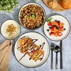 Gibson Home Oslo 16-piece Porcelain Dinnerware Set - White W  Black Rim