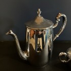 Vtg Danny Wilson Original Chrome Teapot  And Covered Sugar Bowl