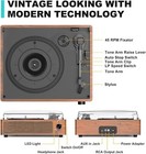 Vinyl Record Player With Speakers Vintage Turntable 3-speed Bluetooth Aux Rca
