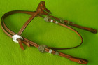 Broken Horn Beautiful Hand Engraved Sterling Silver Show Headstall lightly Used