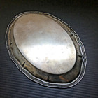 Antique 835s Silver Ruffle Rim Oval Serving Tray Platter Dish 8-1 4 l X 5-3 8 w
