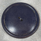 Vintage Black Bakelite Button     Lg 1 75  - 2 Hole Sew Through  Slight Domed Rim