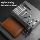 Familife Manicure Set  Professional Kit Nail 11 Piece Brown 