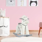 Qaba Kids Rocking Horse With Bear Toy Plush For Toddler 18-36 Months White