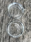 2 Vintage Ashtray Round 4    Heavy Duty Clear Glass Cigarette Cigar Pipe