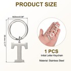Initial Letter Keychain  Men Women A-z Key Ring  Silver  letter T 