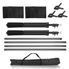10ft Photography Photo Backdrop Support Stand Set Background  Kit With 3 Clips