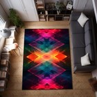 Modern Rug  Geometric Pattern Carpet  Colorful Area Rug  Contemporary Home Decor