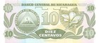 Nicaragua  10  Centavos Nd  1990 s  Series  A a Uncirculated Banknote Lbr