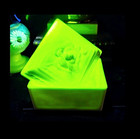 Vintage Anchor Hocking Rose Embossed Uranium Vitrock Glass Trinket cigar Box