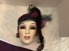 Vintage Clay Art Lady Face Mask Head Wrap Ceramic Wall Hanging Cher Look A Like