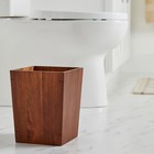 Better Homes   Gardens Acacia Wood Trash Can  Dark Finish