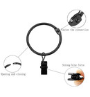 18 Pack 2   Black Curtain Rings With Clips     Metal Drapery Hooks For Rods