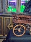 Antique Wicker Baby Carriage Stroller Doll Buggy Display Prop Salesman Sample