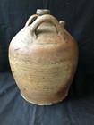 Antique C  1850 French Olive   Olive Oil Two Handle Pottery Jug Jar