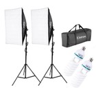 Studio Photography 2 Softbox Continuous Photo Lighting Kit W  Carrying Bag