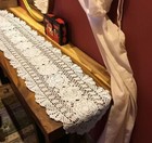Vintage Hand Crochet Lace Table Runner Doily Dresser Scarf Wedding Party Decor