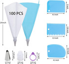 Piping Bags And Tips Set  100 Pcs 12 Inch Disposable Pastry Bags  12 Frosting Ti