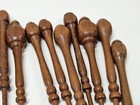 Vintage Wooden Lace Bobbins Lot Of 19 4  Assorted Turned Wood Brown