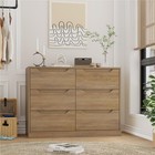 Hostack Modern 6 Drawer Dresser For Bedroom Double Chest Of Drawers With Storage