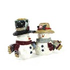 Kurt Adler Snowtown - Snowman Couple 7 25  Dual Taper Candle Holder Christmas