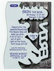 Ty Beanie Babies Bboc Erin  green Bear  Teal Left Beanie buddy S3 Series 3 Card