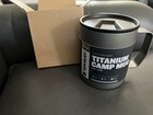 New In Box  Stanley Titanium Camp Mug - 12 Oz   bpa Free In Sandblasted  93 Msrp