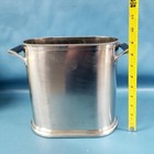 Restoration Hardware Brushed Nickel Double Wine Bucket W wood Handles In Box