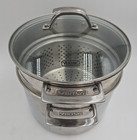 Viking 3 Ply Stock Pot W  Strainer 8 Qt 7 6l 18 8 Stainless Steel Aluminum Core