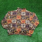 Vintage Y2k Animal Print Patchwork Jacket Womens Xl 24x23 Streetwear Brown