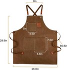 Chef Apron For Men   Women With Pockets     Adjustable Cotton Canvas Size M To Xxl
