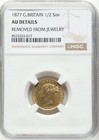 Gold Queen Victoria 1877 Ad  Great Britain 1 2 Sovereign Sov 1 2sov Coin  Ngc Au
