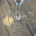 Vintage Crystal Etched Floral Stemmed Wine Glasses Set Of 2  