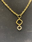 Delicate Gold Tone Chain Pendant Necklace  Gold Tone  Marked 925  Signed