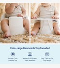 Upseat Baby Floor Seat Booster Chair With Removable Tray   Straps White Coconut