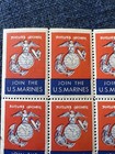 Full Sheet 25 Stamps Unused Join The Us Marines Semper Fidelis 1940 Wwii Prop