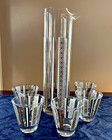 Vtg Mcm Art Deco Cylindrical Cocktail Pitcher   5 Matching 4 Oz Cocktail Glasses