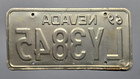      1969 Nevada  passenger  License Plate  ly-3845  Lyon County  w 72 Stkr  